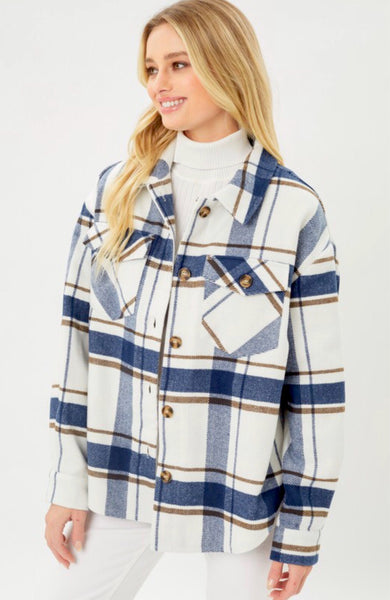 PLAID LONGLINE JACKET